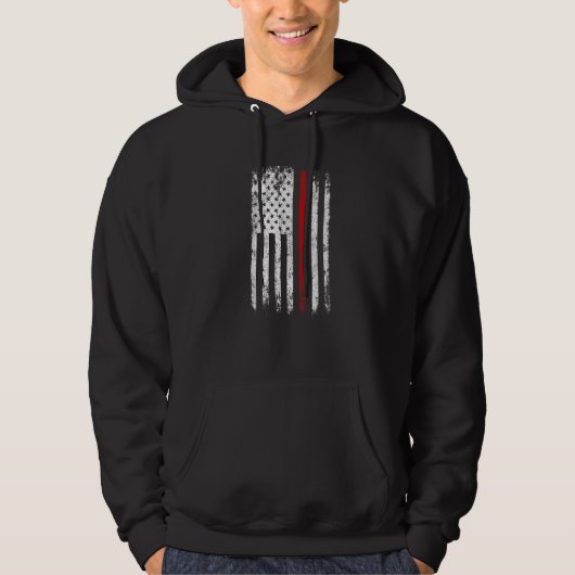Firefighter Patriotic USA American Flag Firefighti Hoodie (Voorkant)