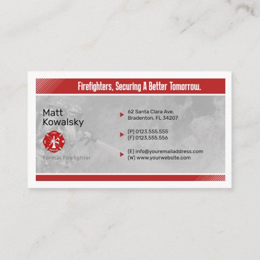 Firefighter | Perfect Visitekaartje (Achterkant)