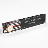 Firefighter Personated Thin Red Line Clock Naambordje