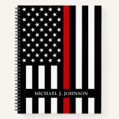Firefighter Persoonlijke naam Thin Red Line Notitieboek (Voorkant)