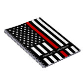 Firefighter Persoonlijke naam Thin Red Line Notitieboek (Rechterzijde)