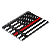 Firefighter Persoonlijke naam Thin Red Line Notitieboek (Linkerzijde)