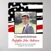 Firefighter Photo Thin Red Line Afstuderen Welcome Poster (Voorkant)