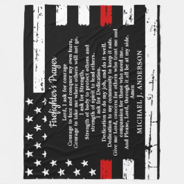 Firefighter Prayer Afstuderen Gift Thin Red Line Fleece Deken