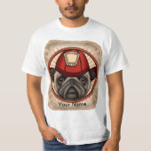 Firefighter Pug shirt (Voorkant)