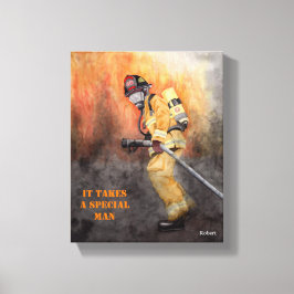 Firefighter Ready for Duty Personalize NAME Canvas Afdruk