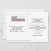 FireFighter Red Flag in het houden van geheugen be Bedankkaart (Achterkant)