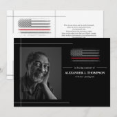 FireFighter Red Flag in het houden van geheugen be Bedankkaart (Voorkant / Achterkant)