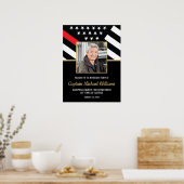 Firefighter Red Line Photo Retirement Welcome Poster (Keuken)