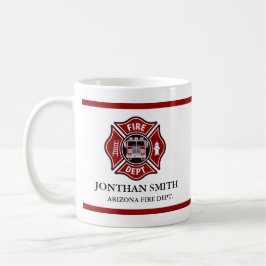 Firefighter Red Maltese Cross Fire Department Mug Koffiemok