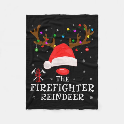 Firefighter Reindeer Family Matching Christmas Pjs Fleece Deken (Voorkant)