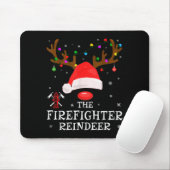 Firefighter Reindeer Family Matching Christmas Pjs Muismat (Met muis)