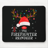 Firefighter Reindeer Family Matching Christmas Pjs Muismat (Voorkant)