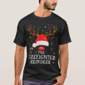 Firefighter Reindeer Family Matching Christmas Pjs T-shirt (Voorkant)