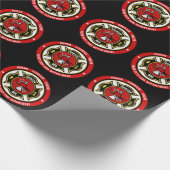 Firefighter Rescue ADD NAME Fire Department Badge Cadeaupapier (Hoek)