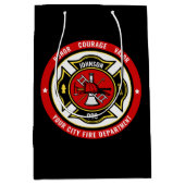 Firefighter Rescue ADD NAME Fire Department Badge Medium Cadeauzakje (Voorkant)