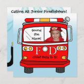 Firefighter Rescue Foto Little Fireman Birthday Kaart (Voorkant / Achterkant)