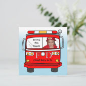 Firefighter Rescue Foto Little Fireman Birthday Kaart (Staand voorkant)