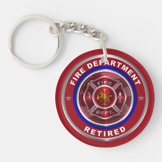Firefighter Retired Sleutelhanger (Voorkant)