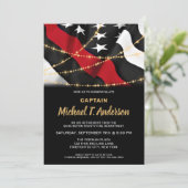 Firefighter Retirement American Flag Thin Red Line Kaart (Staand voorkant)