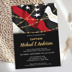 Firefighter Retirement American Flag Thin Red Line Kaart