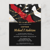 Firefighter Retirement American Flag Thin Red Line Uitnodiging Briefkaart (Voorkant)