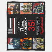 Firefighter Retirement Custom 6 Photo Fire Service Fleece Deken (Voorkant)