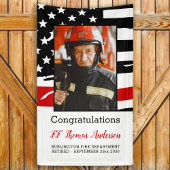 Firefighter Retirement Custom Photo Thin Red Line Spandoek