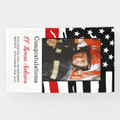 Firefighter Retirement Custom Photo Thin Red Line Spandoek (Horizontaal)