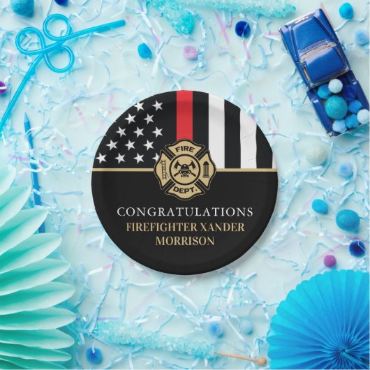 Firefighter Retirement Fire Department Party Papieren Bordje (Feest)