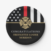 Firefighter Retirement Fire Department Party Papieren Bordje (Voorkant)