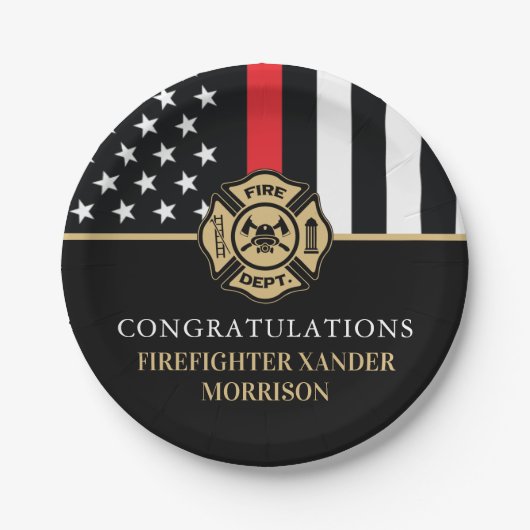 Firefighter Retirement Fire Department Party Papieren Bordje (Voorkant)