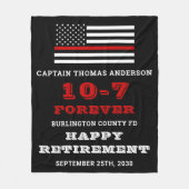Firefighter Retirement Gift Custom Thin Red Line Fleece Deken (Voorkant)