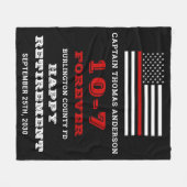 Firefighter Retirement Gift Custom Thin Red Line Fleece Deken (Voorkant (Horizontaal))