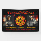 Firefighter Retirement Maltese Cross Custom Photo Spandoek (Horizontaal)