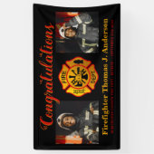 Firefighter Retirement Maltese Cross Custom Photo Spandoek (Verticaal)