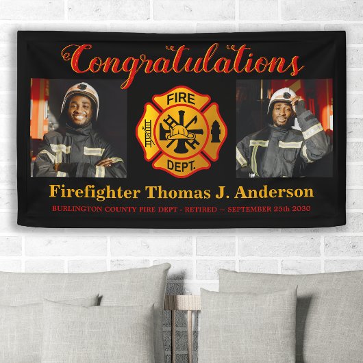 Firefighter Retirement Maltese Cross Custom Photo Spandoek