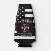 Firefighter Retirement Maltese Cross Thin Red Line Flesjeskoeler (Voorkant)