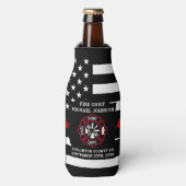 Firefighter Retirement Maltese Cross Thin Red Line Flesjeskoeler (Fles Voorkant)