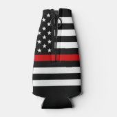 Firefighter Retirement Maltese Cross Thin Red Line Flesjeskoeler (Achterkant)