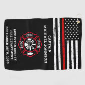 Firefighter Retirement Maltese Cross Thin Red Line Golfhanddoek (Horizontaal)