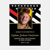 Firefighter Retirement Party Brandweerman Foto Acryl Bord (Voorkant)