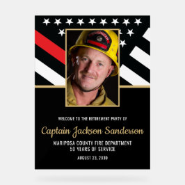 Firefighter Retirement Party Brandweerman Foto Acryl Bord