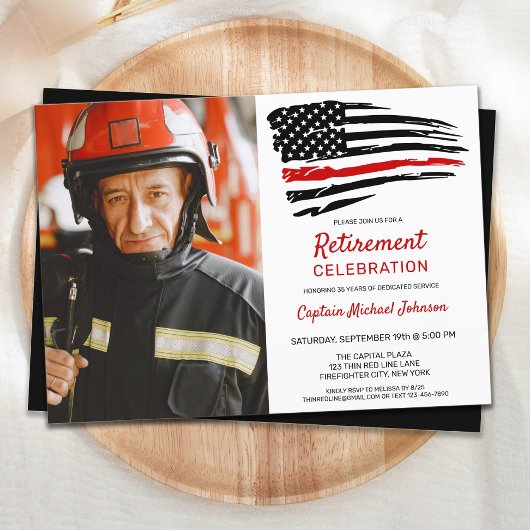 Firefighter Retirement Party Custom Photo Kaart