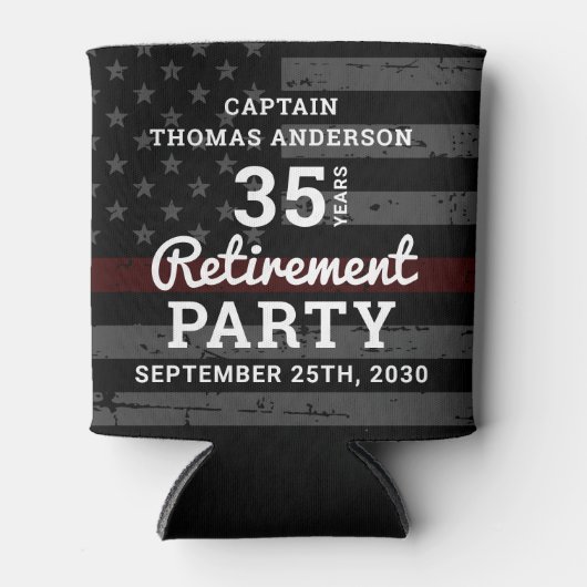 Firefighter Retirement Party Favors Custom Blikjeskoeler (Voorkant)