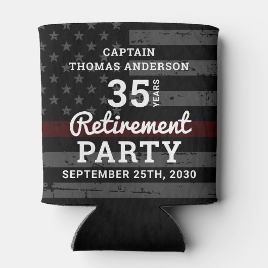 Firefighter Retirement Party Favors Custom Blikjeskoeler (Achterkant)