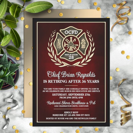 Firefighter Retirement Party Invitation Kaart