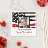 Firefighter Retirement Party Photo Thin Red Line Servet (Insitu)