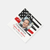 Firefighter Retirement Party Photo Thin Red Line Servet (Hoek)