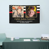 Firefighter Retirement Party Red Line Flag 2 Foto Spandoek (Beurs)